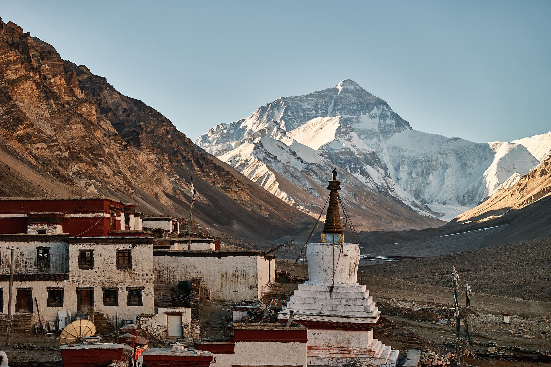 Rongbuk Monastery beneath the north face of Everest