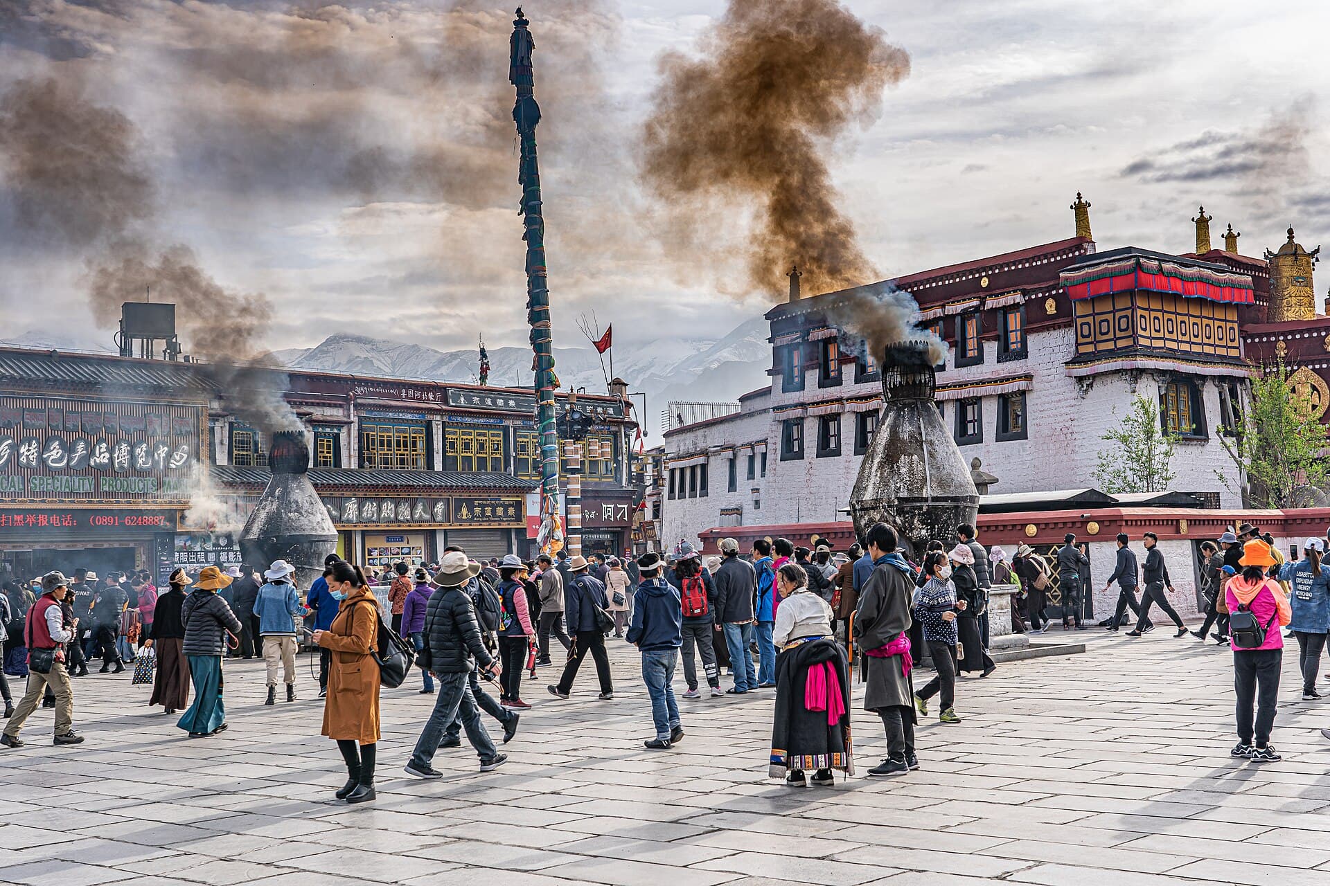 Golden roofs of a Tibetan monastery
